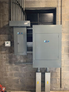 Photo of new electrical panel for Sharptop Distilling Co.